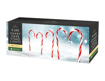 Premium Candy Cane Stake Lights - 5pk