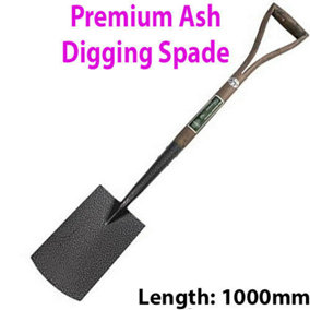 PREMIUM Carbon Steel 1000mm Digging Spade Shovel YD Handle Gardening Tool