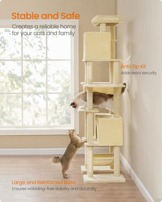 Premium Cat Activity Complex, Spacious Multi-Level Design with Safety ...