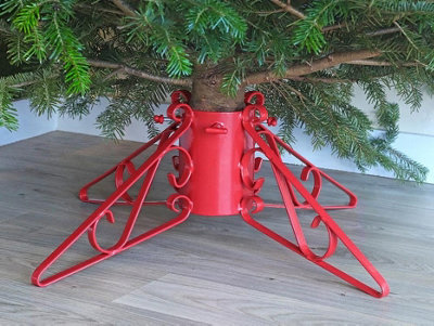 Premium Christmas Tree Stand - Red - 4" Diameter
