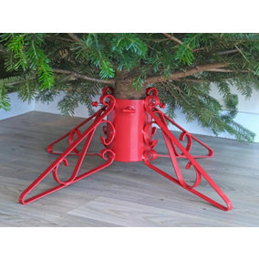 Premium Christmas Tree Stand - Red - 4" Diameter