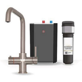 Premium Chrome 3 In 1 Square Tap With Standard Tank and Water Filter