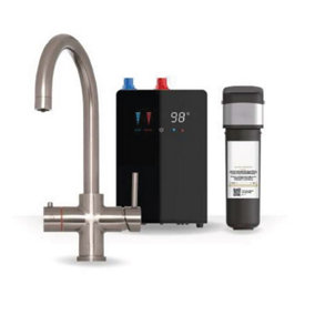 Premium Chrome 4 In 1 Swan Tap with Digital Tank and Water Filter