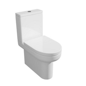 Premium CLOSED BACK Toilet Set (Lyon) - Rimless Pan - Cistern - Soft Close Seat - Includes Chrome Flush Button