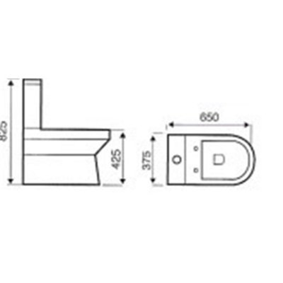 Premium CLOSED BACK Toilet Set (Lyon) - Rimless Pan - Cistern - Soft Close Seat - Includes Chrome Flush Button - 5