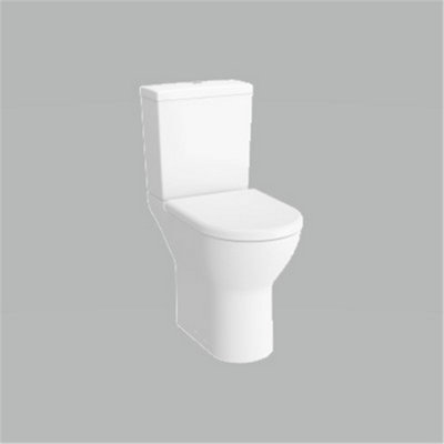 Premium CLOSED BACK Toilet Set (Reims) - Rimless Pan - Cistern - Soft Close Seat - Includes Chrome Flush Button