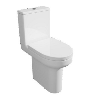 Premium COMFORT HEIGHT Toilet Set (Lyon ) - Rimless Pan - Cistern - Soft Close Seat - Includes Chrome Flush Button