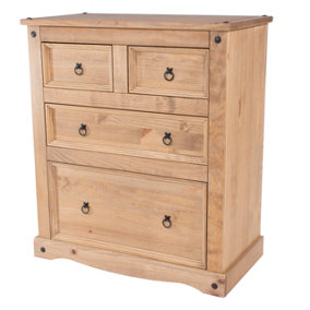 Premium Corona, 2+2 drawer chest, antique waxed pine