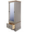 Premium Corona Grey, armoire with mirrored door and drawer.