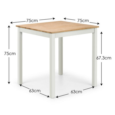 Premium Coxmoor 75cm Square Dining Table - Ivory & Oak