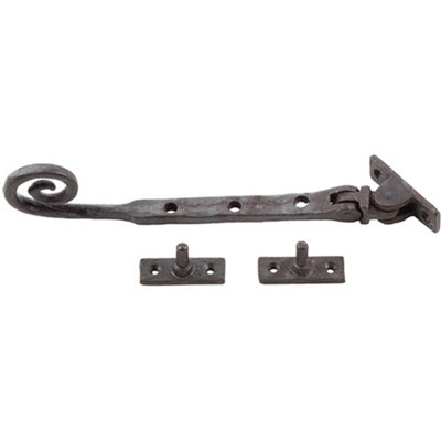 Premium Curly Tail Casement Stays 203x15x6mm in Elegant Beeswax Finish - Window Peg Bar