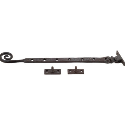 Premium Curly Tail Casement Stays 305x15x6mm in Beeswax Finish - Window Peg Bar