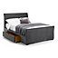 Premium - Dark Grey Velvet Fabric Bed Frame - Super King Size 6ft (180cm)