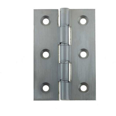 Premium Double Phosphor Bronze Washered Hinge 76x50x3mm in Elegant Satin Chrome Finish - Door Hinges