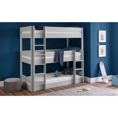 Premium Dove Grey Triple Bunk Bed 3x 90cm DIY at B&Q