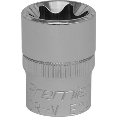 Premium E24 TRX Star Socket Bit - 1/2" Drive with Knurled Grip for Maximum Control