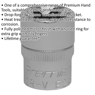 Premium E24 TRX Star Socket Bit - 1/2" Drive with Knurled Grip for Maximum Control
