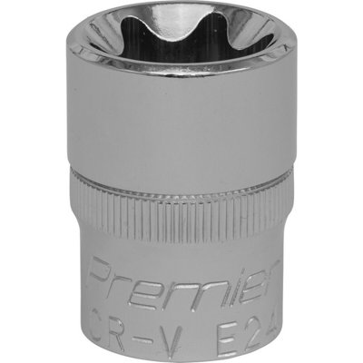 Premium E24 TRX Star Socket Bit - 1/2" Drive with Knurled Grip for Maximum Control