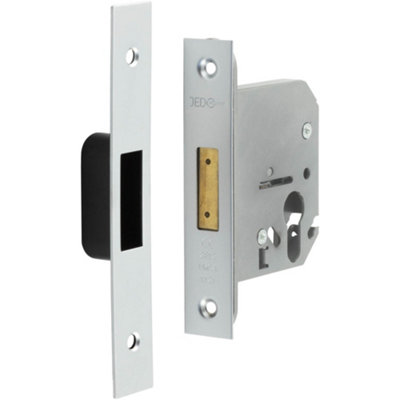 Premium Euro Profile Deadlocks for Enhanced Security - 76mm Satin Chrome - Lock and Key