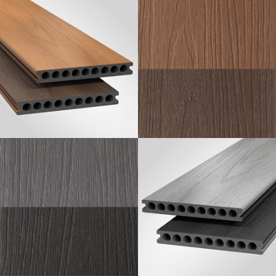 Premium European Composite Decking Sample Pack in Light Brown, Dark ...