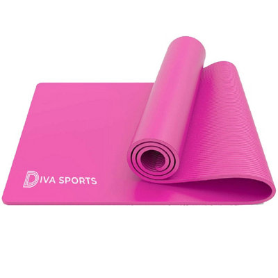 Premium Extra Thick Yoga Mat, 15mm Non-Slip Leather Workout Mat- pink