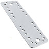 Premium Flat Bracket Size: 140mm x 55mm x 2.5mm ( Pack of: 20 ) Galvanised Steel Joining Plate Brackets for Timber Fence