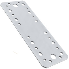 Premium Flat Bracket Size: 180mm x 65mm x 2.5mm ( Pack of: 10 ) Galvanised Steel Joining Plate Brackets for Timber Fence