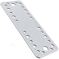 Premium Flat Bracket Size: 280mm x 55mm x 2.5mm ( Pack of: 2 ) Galvanised Steel Joining Plate Brackets for Timber Fence
