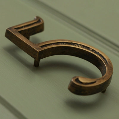 Premium Floating Engraved House Numbers in Heritage Finish 0-9 Number 5