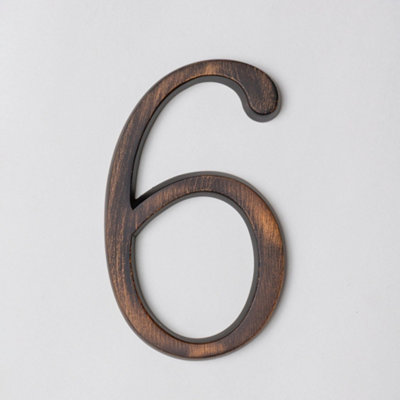 Premium Floating Plain House Numbers in Oiled Bronze Finish 0-9 Number 6