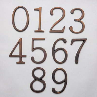 Premium Floating Plain House Numbers in Oiled Bronze Finish 0-9 Number 6