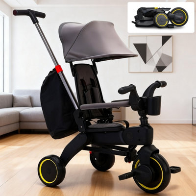 Premium Foldable Toddler Tricycle with Hanging Bag