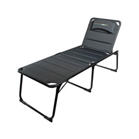 Premium Folding Bed Lounger with Head Rest Cushion