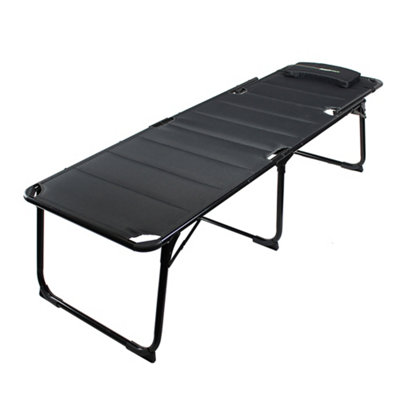 Premium Folding Bed Lounger with Head Rest Cushion