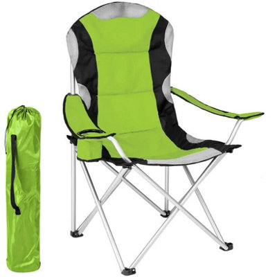 Premium Folding Camping Chair Padded Green | DIY at B&Q