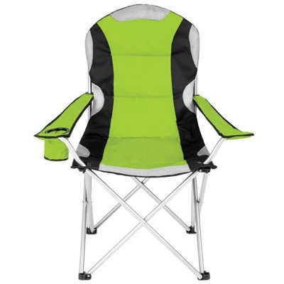 Premium Folding Camping Chair Padded Green