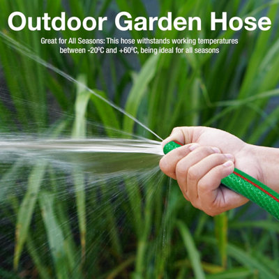 Premium Garden Hose with 2 Hose Connectors- Flexible Hose for All Seasons Use-6-Layer PVC Hose with Reinforcement -3m Pressure Hos - 4
