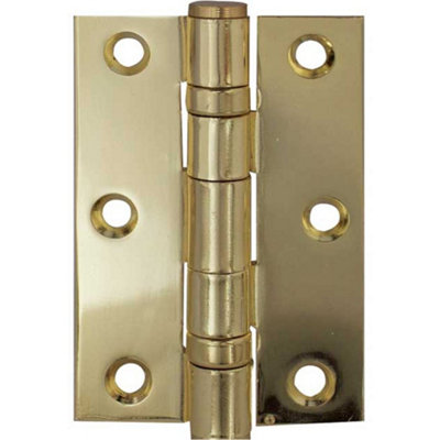 Premium Grade 7 Steel Ball Bearing Hinge - 76x50mm in Electro Brass Finish - Door Hinges