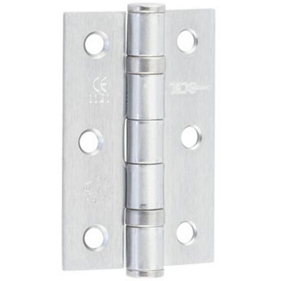 Premium Grade 7 Steel Ball Bearing Hinge - 76x50mm in Satin Chrome Finish - Door Hinges