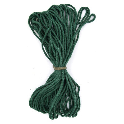 Premium Green Macrame Cord Twine, 10 m / 32 ft of 2 mm Thick Natural Cotton Thread Yarn Macrame Rope for DIY Crafts (Hank)