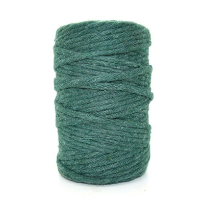 Premium Green Macrame Cord Twine, 50 m / 164 ft of 2 mm Thick Natural Cotton Thread Yarn Macrame Rope (Reel)