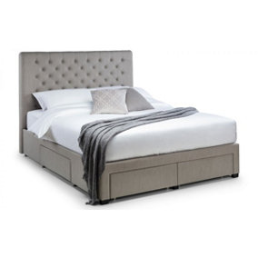 Premium - Grey Deep Button 4 Drawer Bed - Super King 6ft (180cm)