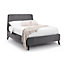 Premium - Grey Velvet Curved Bed Frame - Double 4ft 6" (135cm)