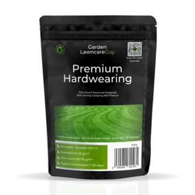 Premium Hard Wearing Grass Seed - 15-45m² Lawn Seed