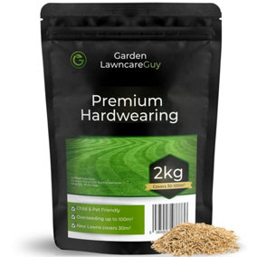 Premium Hard Wearing Grass Seed - 2kg Lawn Seed