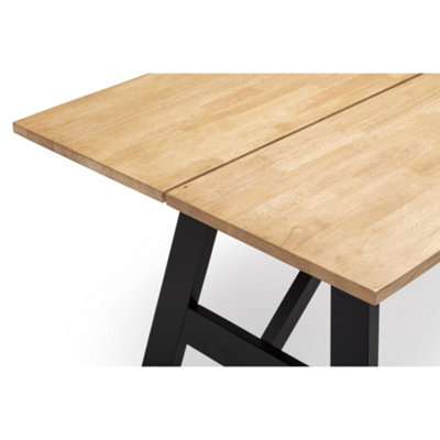 Premium Hockley 90cm Dining Table - Black & Oak