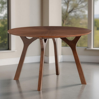 Premium Huxley 120cm Round Dining Table - Walnut