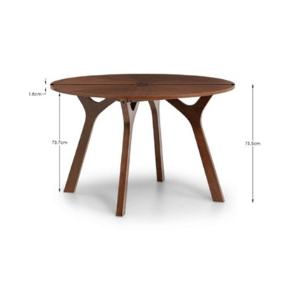 Premium Huxley 120cm Round Dining Table - Walnut