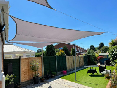 Premium INT 185gsm 600gram Sun Shade Sail - Water Proof - Grey - 3x4 ...