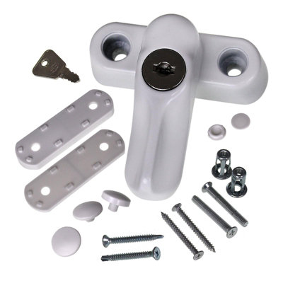 Premium Key Locking Sash Jammer Window Lock (10 Pack) White DIY at B&Q